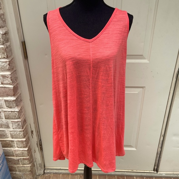 Terra & Sky Tops - Terra & Sky, Coral, Sleeveless, Tunic, Size 0X